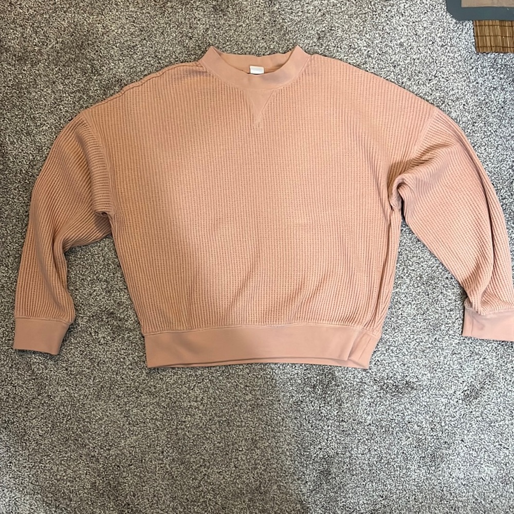 Gap- size small, waffle knit long sleeve in dusty pink rose